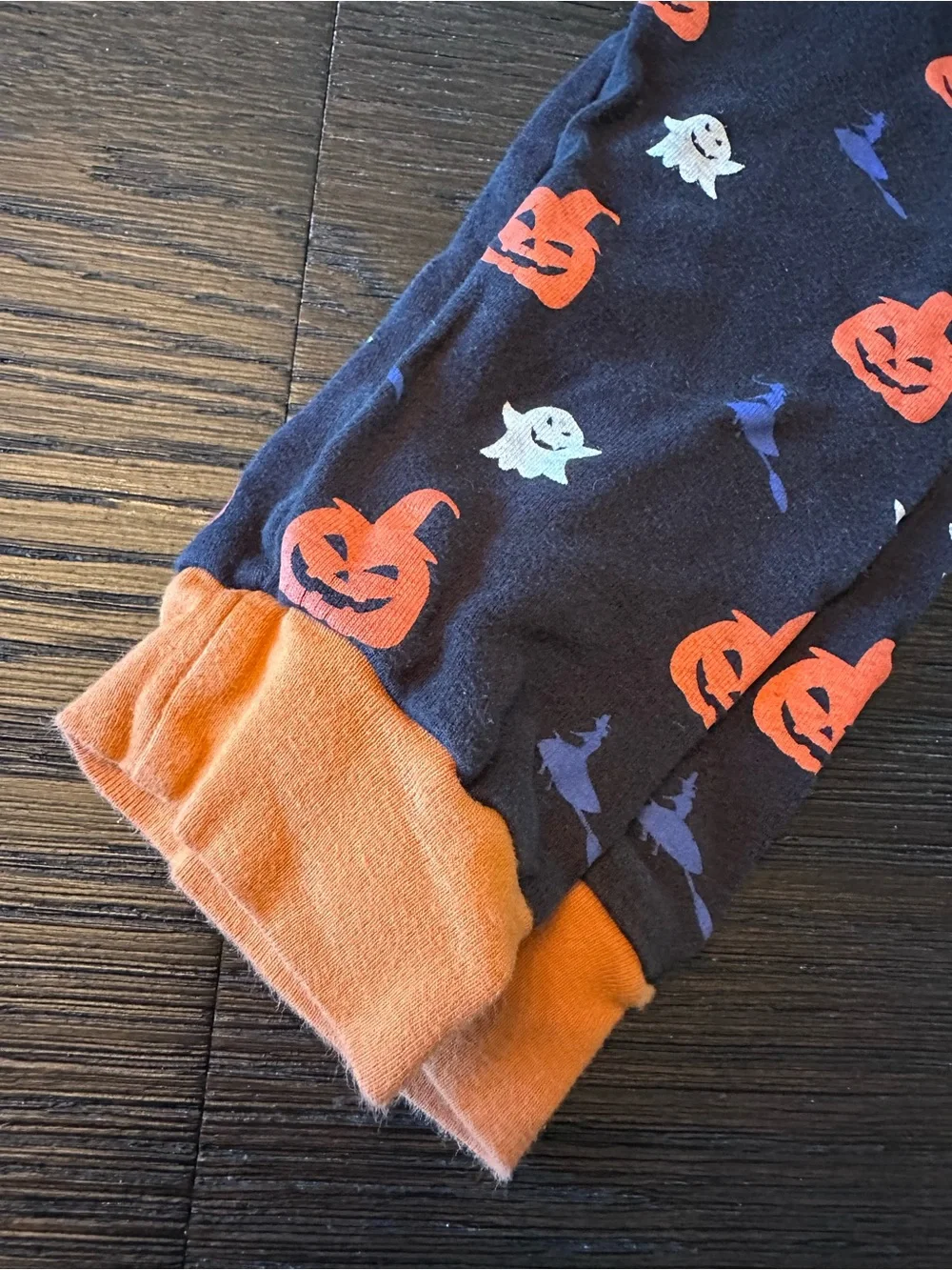 Kids Halloween Pajama Set - Black with Orange Accents